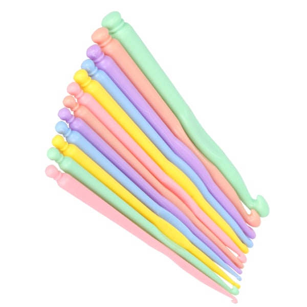 12 st DIY Craft virknålar stickning kit färgglada plast virknålar set