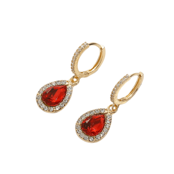 Rhinestone Teardrop Örhängen med Cubic Zirconia G