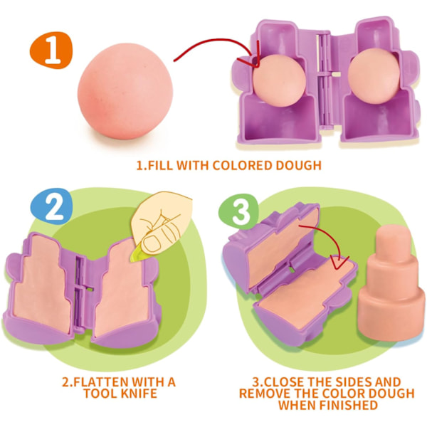 Födelsedagsfest Leksak Mat Play Doh Set för Barn 4-8 År, Söta Kakor Kökskreationer Play Doh Set för Barn 2-4 År med 5 Degsammansättningar Cake