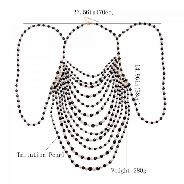 Pärl Body Chain Smycken för Kvinnor - Fashion Handgjorda Pärlor