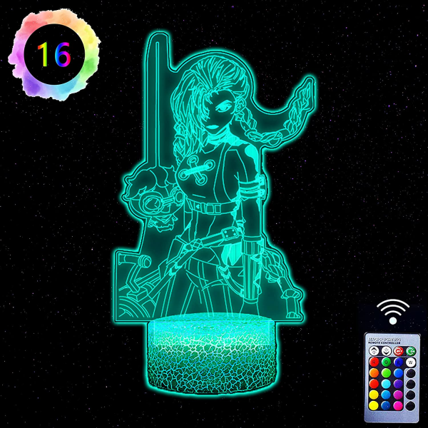 Jinx Arcane nattlampor för flickors sovrum, 3D Illusion Night