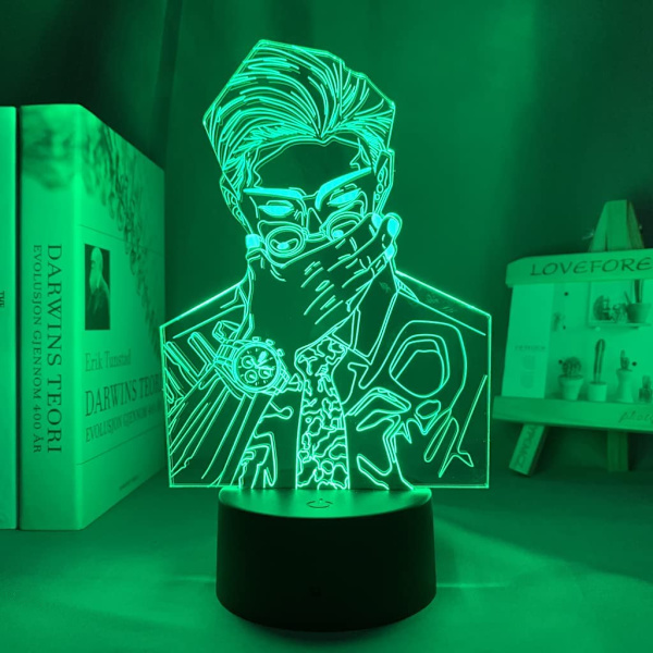3D Illusion Jujutsu Kaisen LED Anime Lampe 16 Farveændringer Fjernbetjening Skrivebordsnatlys (Ryomen Sukuna)