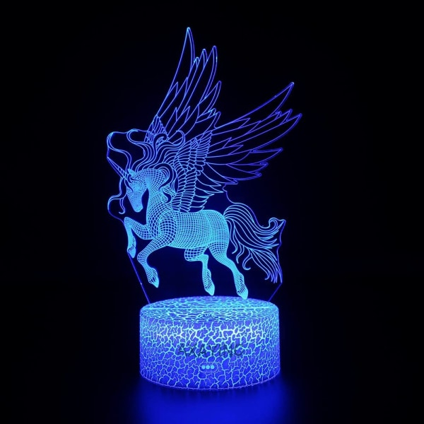 3D Nattljus LED Illusion Skrivbordsbordslampa 7 färger ändras