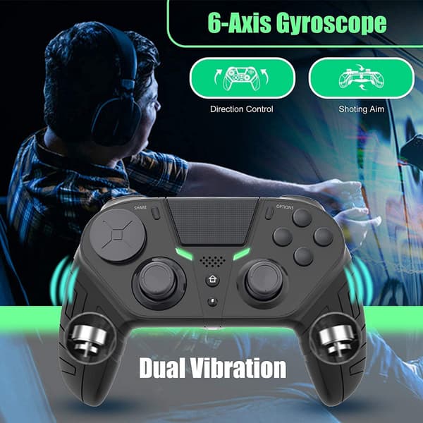 Trådløs kontroller for PS4, Gamepad fjernkontroll med Black