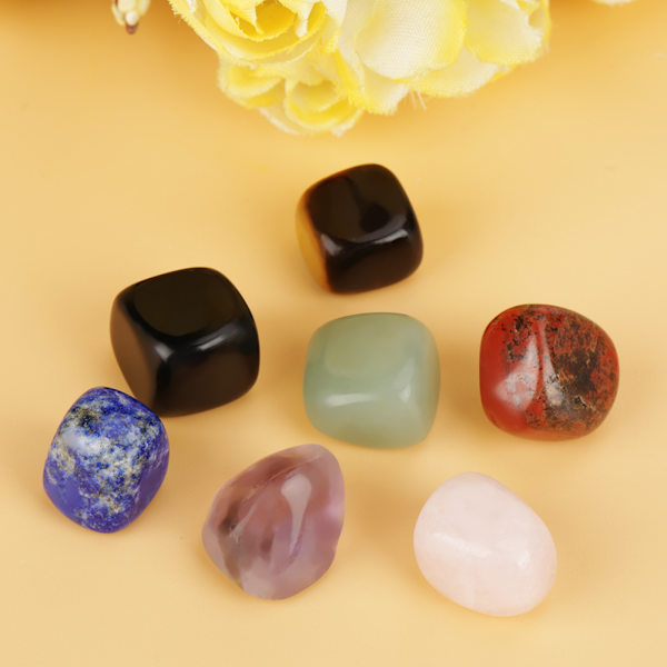 7PCS Naturlig Kristall Healing Tumbled Stones Set Yoga Chakras Energistener