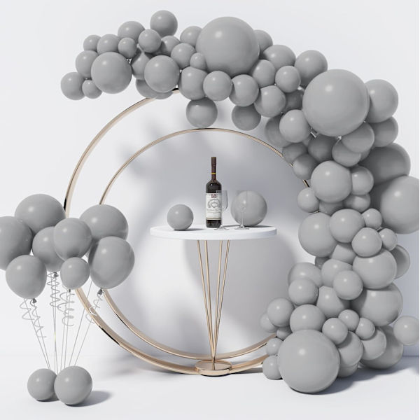 130 stk. Pastelgrå balloner i forskellige størrelser 18\" 12\" 10\" 5\" Ballonbue guirlande sæt perfekt til fødselsdagsfest, dimission, babyshower, bryllup, dekoration Pastel Gray