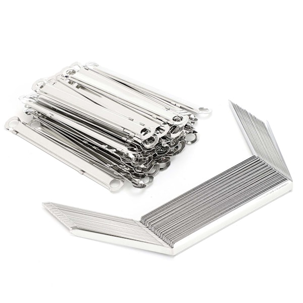 50 stk filfester 2-hulls jernbinderklips papirgaffel festeklemme 80mm hullstigning for 350 ark A4-papir