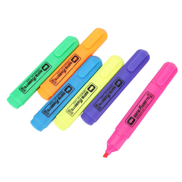 6 farger fluorescerende penn Cartoon merking maling skolemateriell kunstutstyr