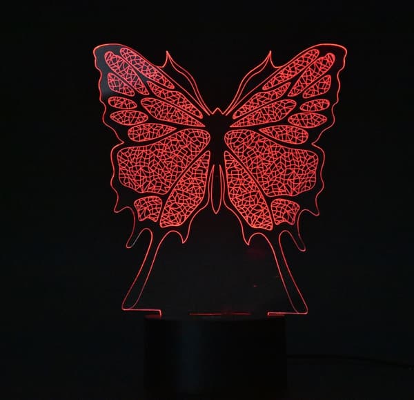 3D Natlampe Optisk Illusion Natlys, Touch LED Bord D