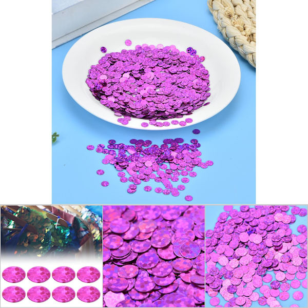 50G DIY PVC ei reikää pyöreä paljetti lava häävaatteet tarvikkeet (Laser syvä violetti 5mm)