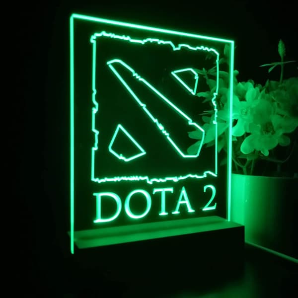 Dotas 2 Anime Nattlampe 3D Illusjon Lampe 7 Farger Endring 4