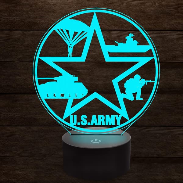 3D Natlampe til US Army Militær, 16 Farver Skift Smart