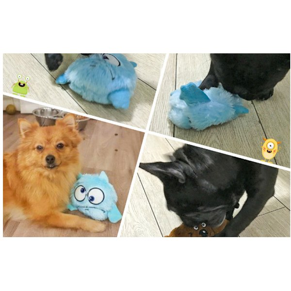 Interaktiv hund leksak studsande skrattande boll ljud monster plysch