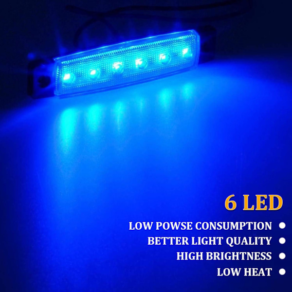 10 kappaletta auton LED-kivivalopalkkia, auton ulkoasu, lokasuojan kaivon valosarja, vedenpitävä, heikosti häikäisevät pyöränvalot, (sininen)