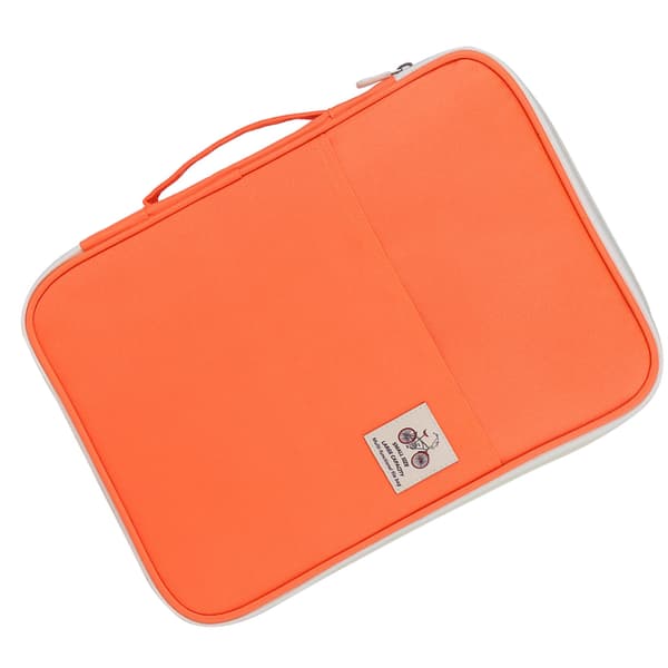 A4 Dokumentpose Filmappe Portfolio Organizer Computer Notebook Lynlås Etui (Orange)