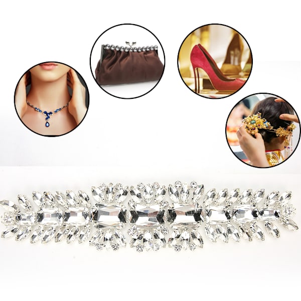 Kristalli Rhinestone Kukka DIY Ompeleva Vaatteet Kengät Koriste Tarvikkeet Valkoinen