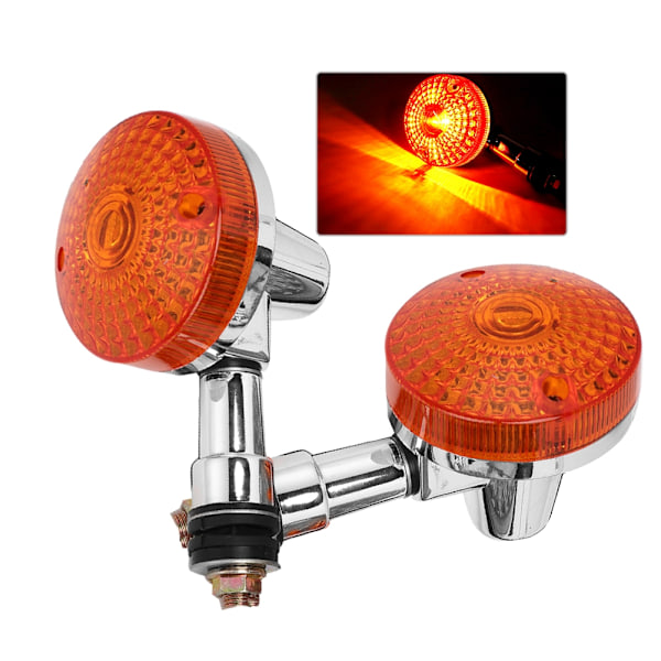 2 stk. Universelle 12V Motorcykel Blinklys Indikatorlys Blinkende Lampe