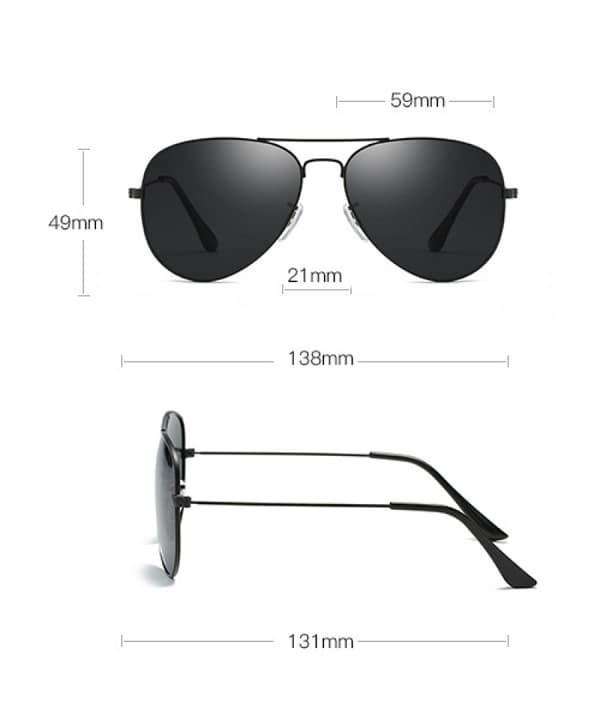 Polariserede Aviator Solbriller til Mænd Kvinder Metal Flat Top Su
