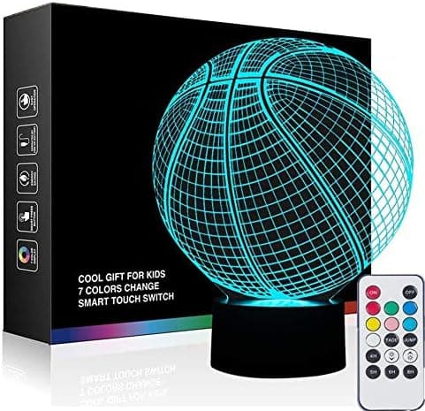 Basketball 3D Illusjon Nattlys for Gutter, 7 Farger Endring