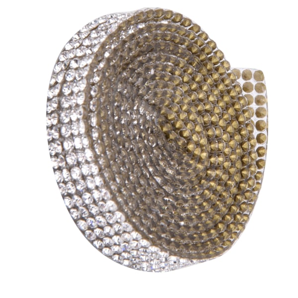 5 rader 1m strass trim band varmfix kristallkedja trim kläder tillbehör dekoration (silver)