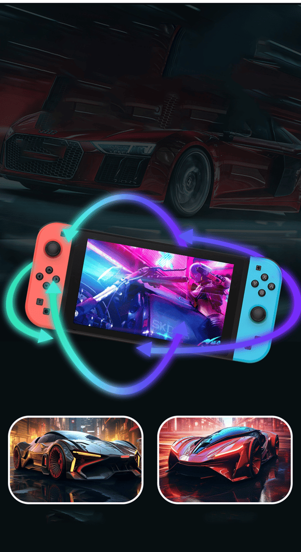 Trådløs Bluetooth Gamepad: Split venstre-højre controller med bevægelsessensor, vibration og sleep-wake funktion White