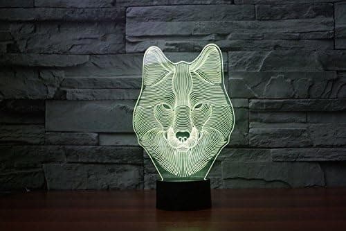 3D Dyr Ulvehode Nattlys Berørings Bord Skrivebord Optisk Illusjon