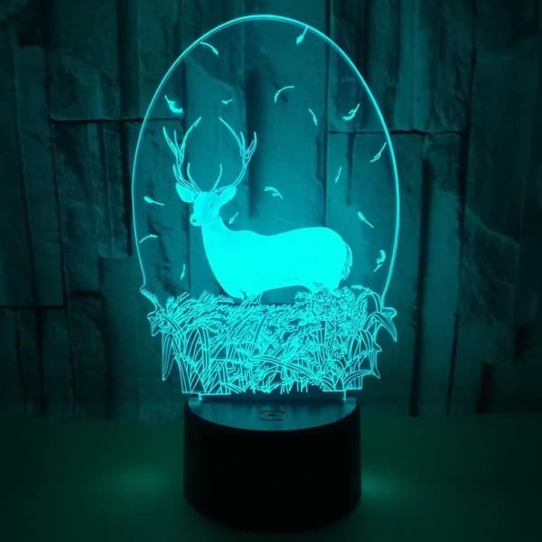 Julehjort Akryl 3D Natlamper USB LED Bordlampe Ho