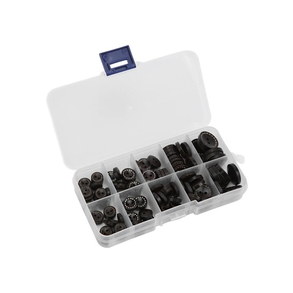 100 stk. Tretre knapper Unik design Naturlig Holdbar Robust Sikker Praktisk Rund treknapp Mørkebrun