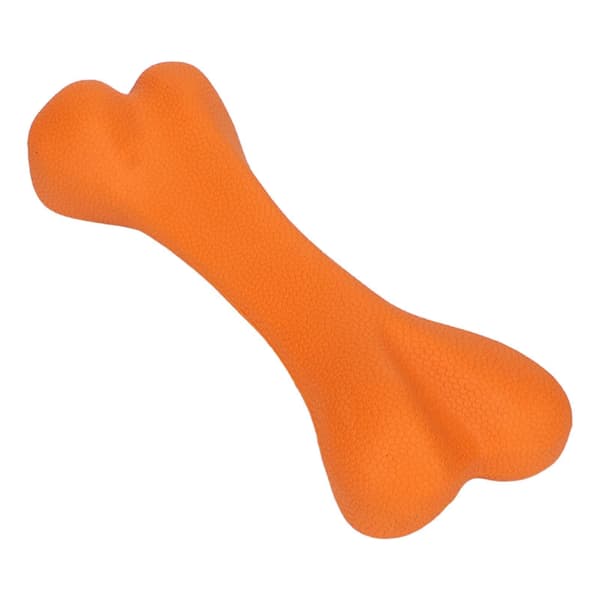7 tums orange gummiben hundleksak, hållbar tuggleksak för små hundar