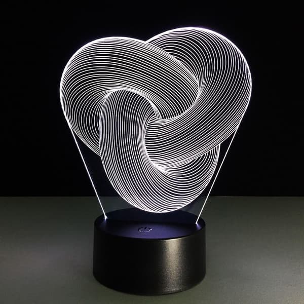 Kunstnerisk Abstraksjon Moderne 3D USB Nattlys Fargerik Colo