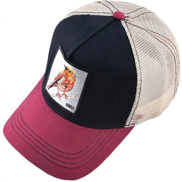Unisex Djur Mesh Trucker Hat Snapback Broderad Patch Ba E