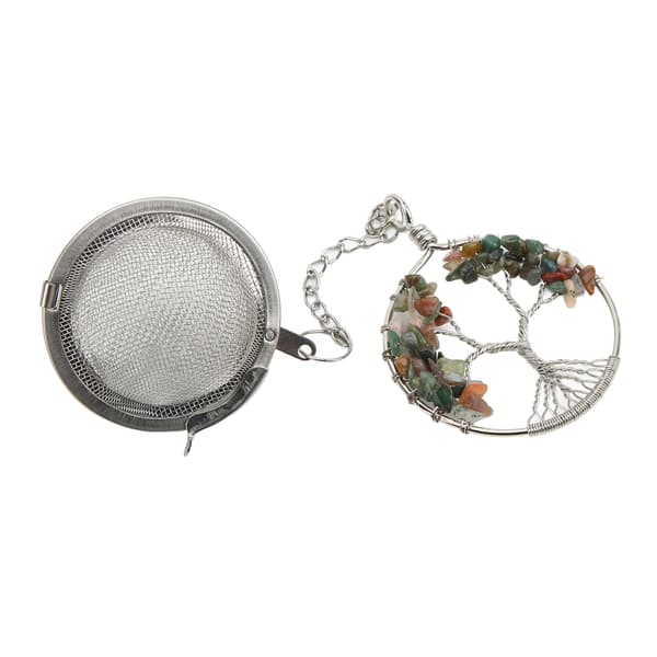 Teinfuser 304 Rustfrit Stål Livets Træ Te Si, Teinfuser Krystal Te Si Indian Agat