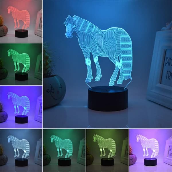 3D Illusion Natlamper til Børn Dyremodel Legetøj Jul