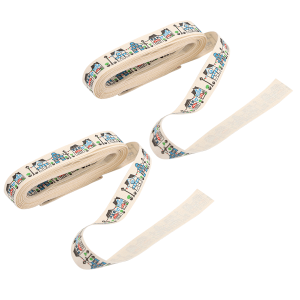 2 st webbingband tecknad målning DIY bröllopspackning kläder dekoration tillbehörStil 2