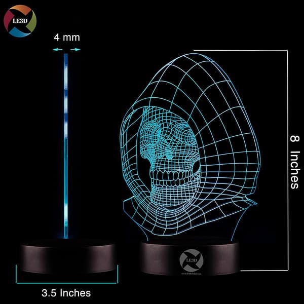 3D Optisk Illusions Natlampe - 7 LED Farveskiftende Lampe