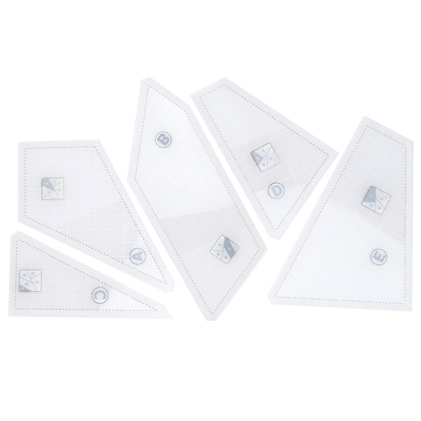 5 st Quilting Linjaler DIY Transparent Akryl Quilting Mallar Set för Hantverk Professionell Sömnad Present