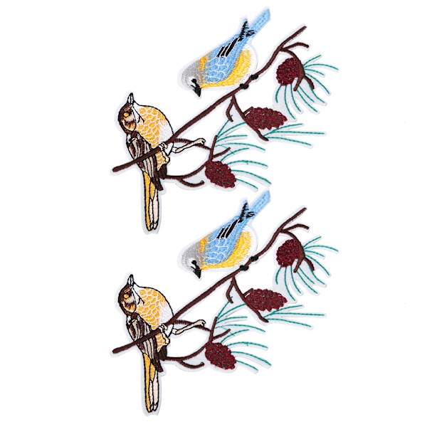 2 stk. DIY håndlavede fugleformede sy- og broderiklæde patches tøjtilbehør