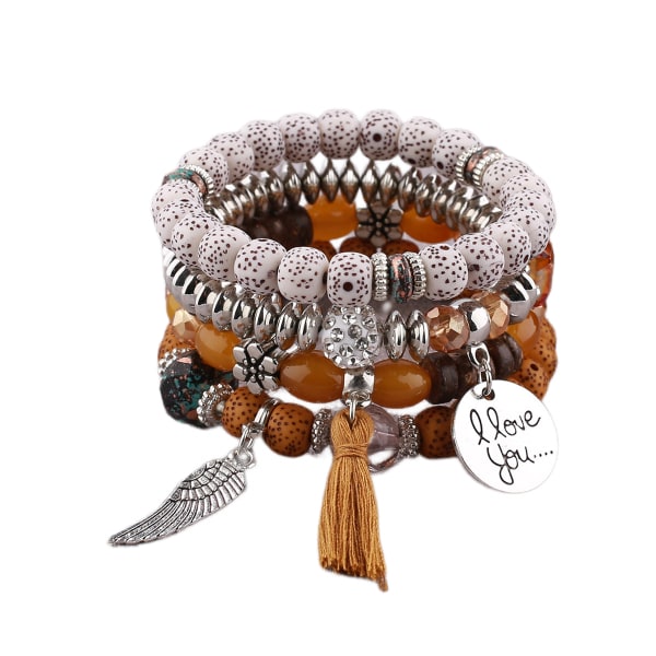 1PCS Bohemian Stackable Bead Bracelets, Multilayered Stretch