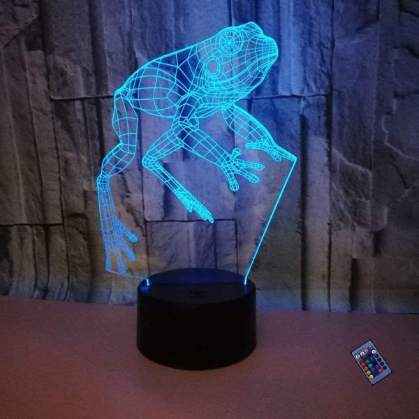 Creative 3D Frog Night Light 16 Colors Changing USB Power Re