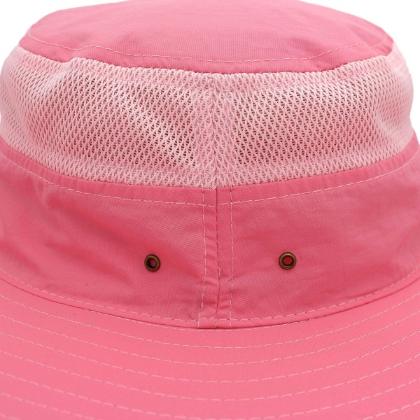 Hatt för män med solskydd UPF 50+, bred brätte, hinkhatt, vindtät fiskehatt Pink