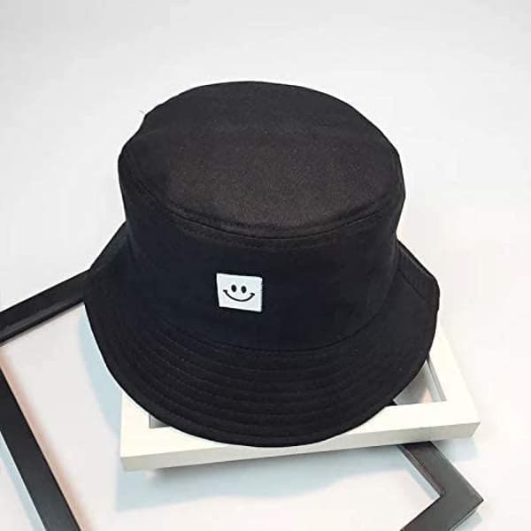 Bøttehatt, Smileygesicht Fischerhut Bomull Unisex Cap Bre