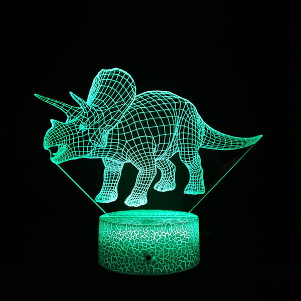 4 stk. 3D Dinosaur Nattlys, ATTOE Led Illusjonslampe 16 Co