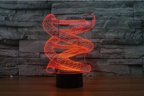 3D DNA Abstrakt Nattlampe Illusjon Nattlys 7 Farger