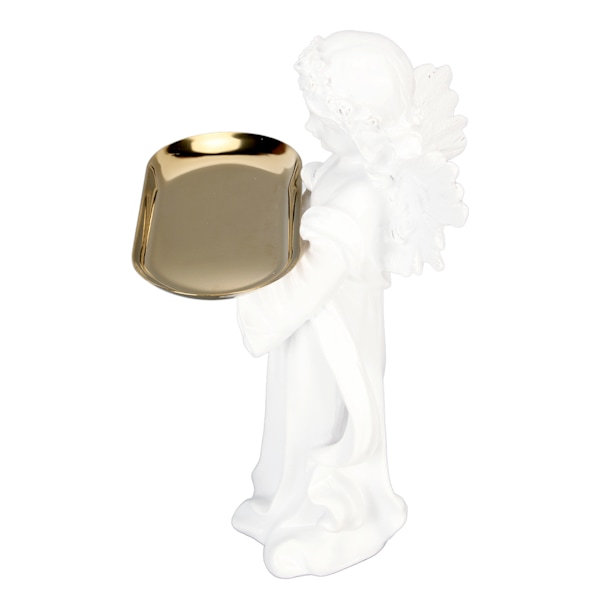 Baby Angel Statue Bakke Design 11,8in Håndskåret Rige Detaljer Resin Cherub Figur til Soveværelse Kontor Cafe