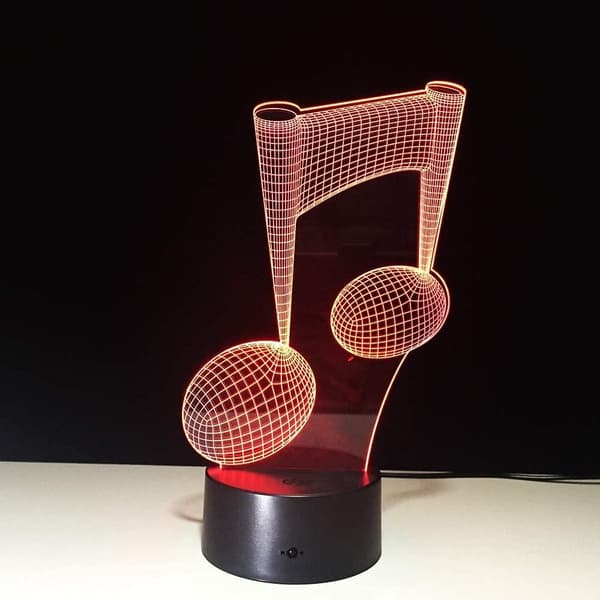 Musikfans Gaver 3D lampe 7 Farver Optisk Node Kunst Nat L