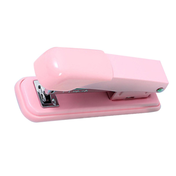 Kontorshäftapparat för 24/6 26/6 60 mm djup Ergonomisk ansträngningslös skrivbordsstapler för studentlärare Roseate
