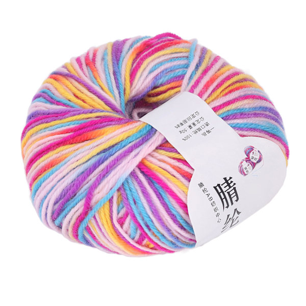 Akrylgarn Medium Tjocklek Gradient Multi Color Hållbar Akryl Fadeless Andas Virka Garn för Tröja Mössa Dock