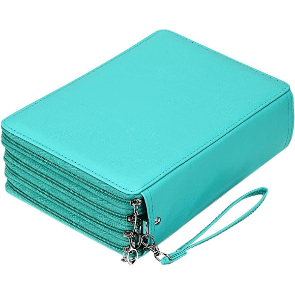 200 rum Farveblyant Organizer - Deluxe PU Læder Blyant E