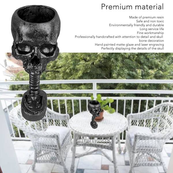 Kallo Ruukku Selkäranka Jalusta Sarja Innovatiivinen Exquisite Koristeellinen Käsinmaalattu Hartsi Luuranko Kukka Ruukku Kotiin Puutarhaan Black