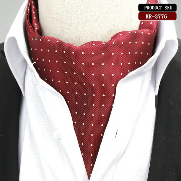 Herr Polka Dot Rutig Silke Cravat Slips Jacquard Vävda Casual G